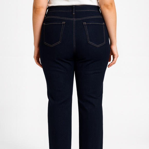 Gloria Vanderbilt Amanda DARK BLUE WASH SLIMMING JEANS SIZE 14P NWOT - Picture 2 of 8